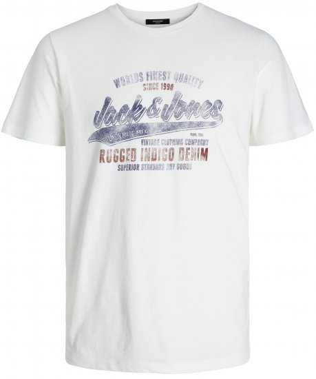 Jack & Jones JPRBLUBOOSTER TEE White - T-paidat - Isot T-paidat 2XL – 14XL