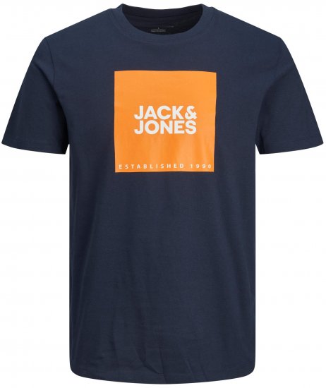Jack & Jones JJLOCK TEE Dark Blue - T-paidat - Isot T-paidat 2XL – 14XL