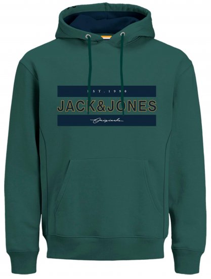 Jack & Jones JORFRIDAY Hoodie Green - Hupparit ja collegepaidat - Miesten hupparit ja collegepaidat isot koot