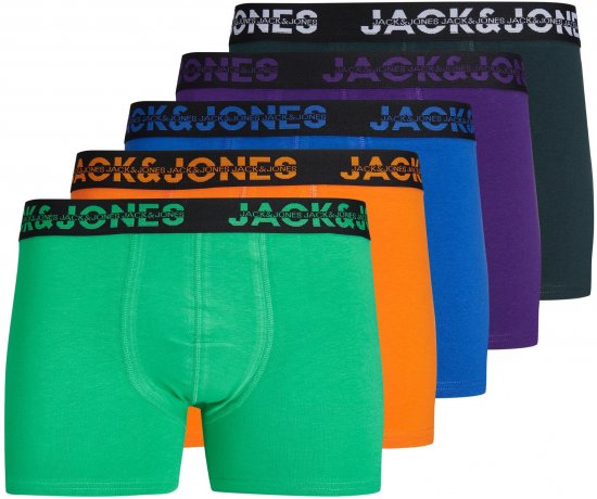 Jack & Jones JACDALLAS LOGO TRUNKS 5 PACK Holly Green - Alusvaatteet & uimavaatteet - Miesten Isot alusvaatteet 