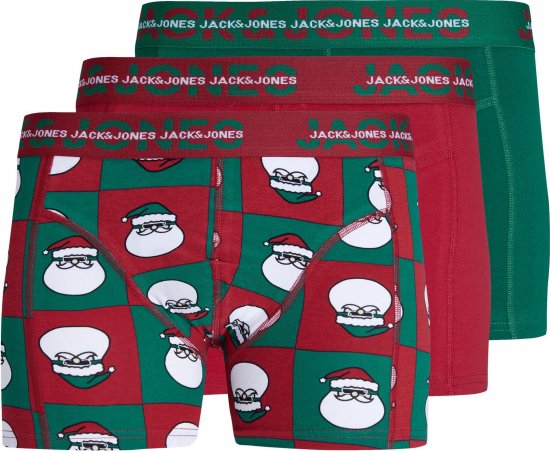 Jack & Jones JACSQUARE SANTA TRUNKS 3 PACK Aventurine - Alusvaatteet & uimavaatteet - Miesten Isot alusvaatteet 