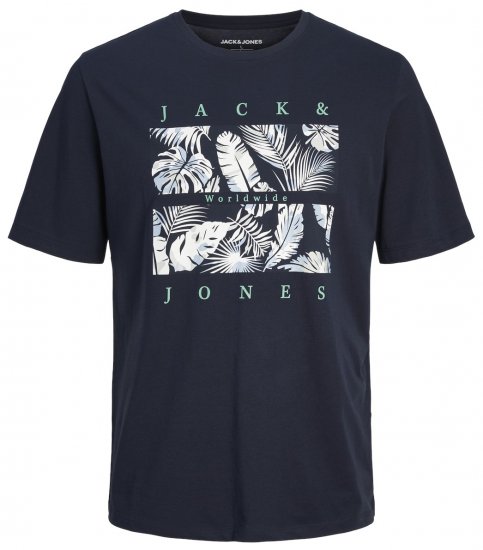 Jack & Jones JJFLOOR T-Shirt Navy Blazer - T-paidat - Isot T-paidat 2XL – 14XL