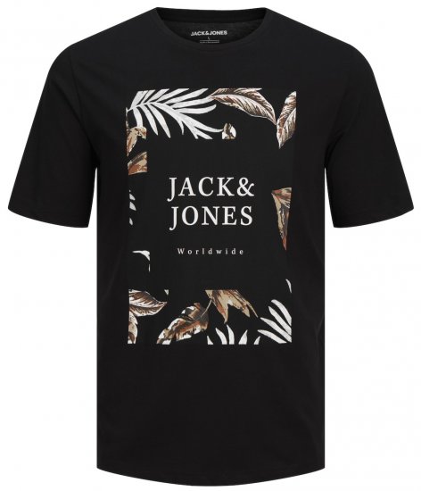 Jack & Jones JJFLOOR Black T-Shirt - T-paidat - Isot T-paidat 2XL – 14XL