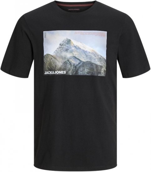 Jack & Jones MAINE T-Shirt Black - T-paidat - Isot T-paidat 2XL – 14XL