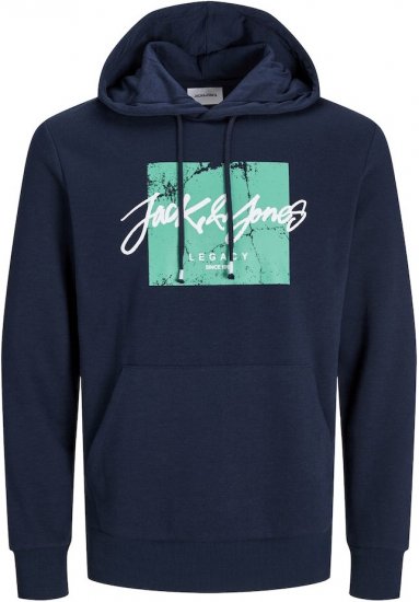 Jack & Jones Tiley Hoodie Navy Blazer - Hupparit ja collegepaidat - Miesten hupparit ja collegepaidat isot koot