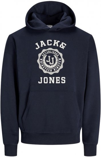 Jack & Jones VICTO Hoodie Navy Blazer - Hupparit ja collegepaidat - Miesten hupparit ja collegepaidat isot koot