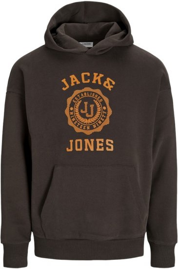 Jack & Jones VICTO Hoodie Brown - Hupparit ja collegepaidat - Miesten hupparit ja collegepaidat isot koot