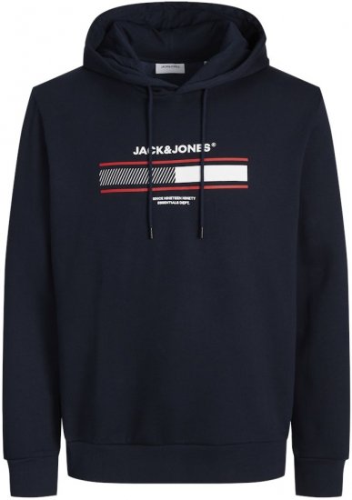 Jack & Jones South Hoodie Navy Blazer - Hupparit ja collegepaidat - Miesten hupparit ja collegepaidat isot koot
