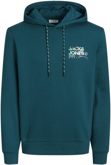 Jack & Jones JJLUKE Hoodie Deep Teal - Hupparit ja collegepaidat - Miesten hupparit ja collegepaidat isot koot