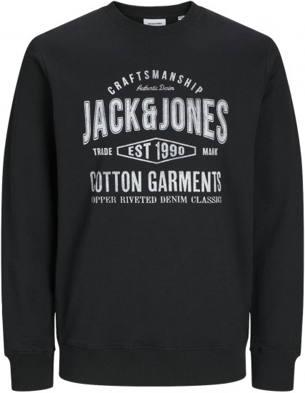 Jack & Jones JJJEANS Sweatshirt Black - Hupparit ja collegepaidat - Miesten hupparit ja collegepaidat isot koot