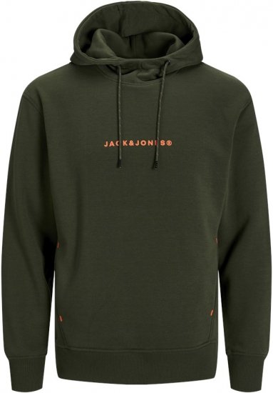 Jack & Jones TREE Hoodie Kombu Green - Hupparit ja collegepaidat - Miesten hupparit ja collegepaidat isot koot