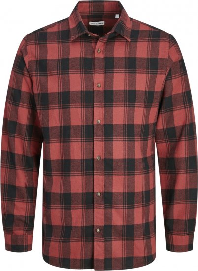 Jack & Jones JJJOSHUA Shirt Red - Kauluspaidat - Miesten isot kauluspaidat 2XL – 8XL