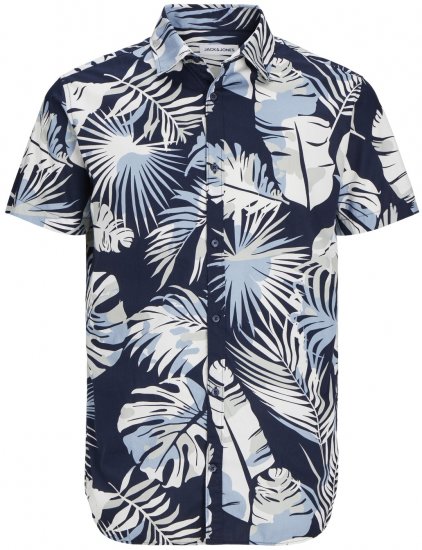 Jack & Jones JOSHUA Floral Shirt Navy Blazer - Kauluspaidat - Miesten isot kauluspaidat 2XL – 8XL