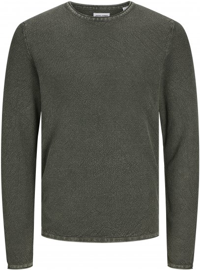 Jack & Jones JJDEAN Knitted Sweater Kombu Green - Hupparit ja collegepaidat - Miesten hupparit ja collegepaidat isot koot