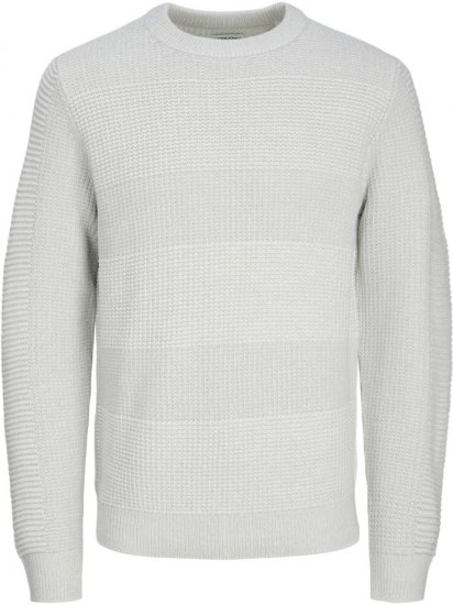 Jack & Jones HUGO Knitted Sweater White - Hupparit ja collegepaidat - Miesten hupparit ja collegepaidat isot koot
