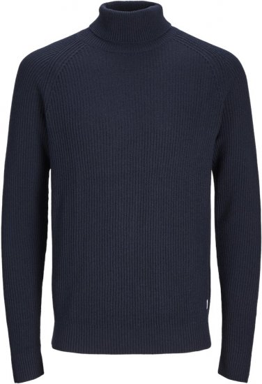 Jack & Jones PANNEL Turtleneck Knitted Sweater Navy Blazer - Hupparit ja collegepaidat - Miesten hupparit ja collegepaidat isot koot
