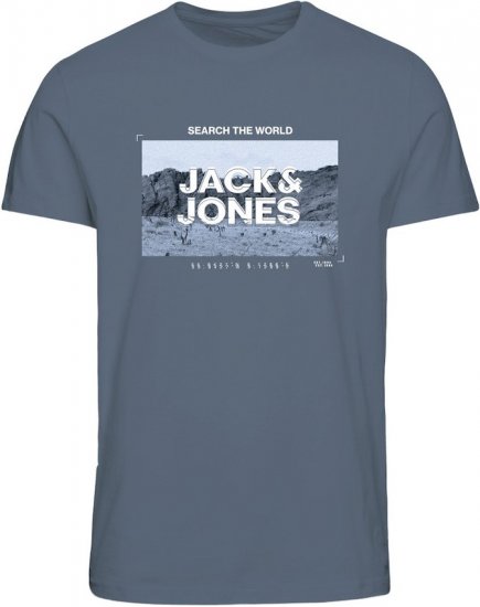 Jack & Jones RAY Photo T-Shirt Flint Stone Blue - T-paidat - Isot T-paidat 2XL – 14XL