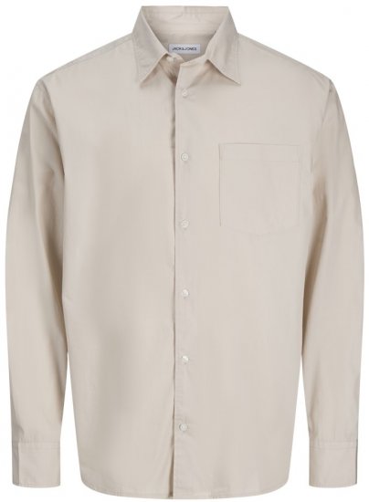  Jack & Jones Cody Poplin Long Sleeve Shirt Moonbeam - Kauluspaidat - Miesten isot kauluspaidat 2XL – 8XL