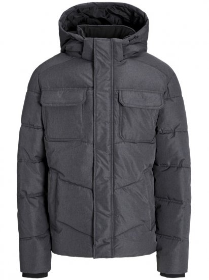Jack & Jones Morgan Puffer Jacket Dark Grey Melange - Takit - Miesten Takit, isot koot – 2XL – 12XL