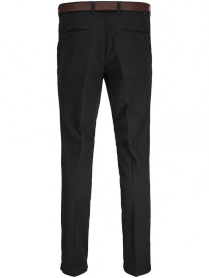 Jack & Jones Marco Franco Chino With Belt Black - Farkut ja housut - Miesten isot farkut ja isot housut W40-W70