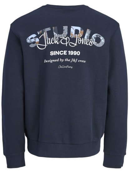 Jack & Jones Yuki Back Print Crew Neck Sweatshirt Sky Captain - Hupparit ja collegepaidat - Miesten hupparit ja collegepaidat isot koot