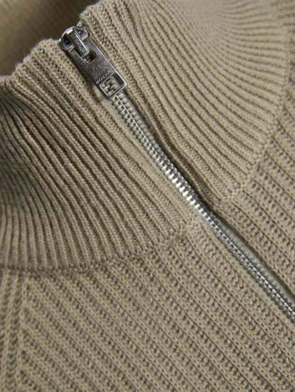 Jack & Jones Pannel Knit Half Zip Pullover Crockery - Hupparit ja collegepaidat - Miesten hupparit ja collegepaidat isot koot