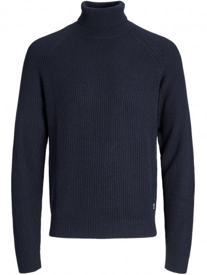 Jack & Jones Pannel Roll Neck Knit Pullover Sky Captain - Hupparit ja collegepaidat - Miesten hupparit ja collegepaidat isot koot