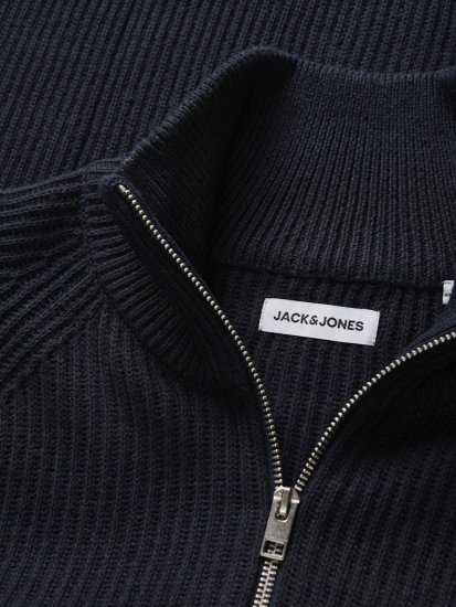 Jack & Jones Pannel Zip Knit Cardigan Sky Captain - Hupparit ja collegepaidat - Miesten hupparit ja collegepaidat isot koot