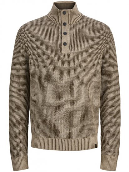 Jack & Jones Ethan High Neck Knit Pullover Crockery - Hupparit ja collegepaidat - Miesten hupparit ja collegepaidat isot koot