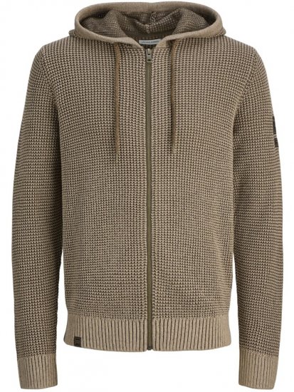 Jack & Jones Zip Knit Hoodie Crockery - Hupparit ja collegepaidat - Miesten hupparit ja collegepaidat isot koot