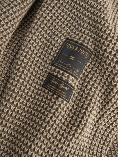 Jack & Jones Zip Knit Hoodie Crockery - Hupparit ja collegepaidat - Miesten hupparit ja collegepaidat isot koot