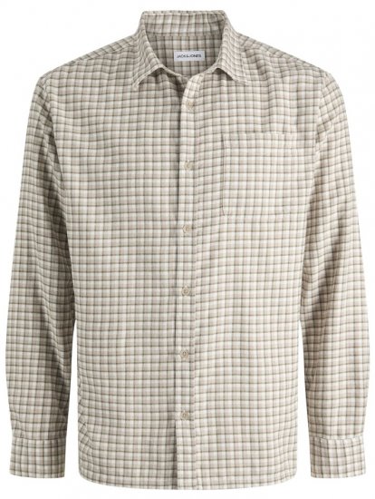 Jack & Jones Mini Check Long Sleeve Shirt Atmosphere - Kauluspaidat - Miesten isot kauluspaidat 2XL – 8XL