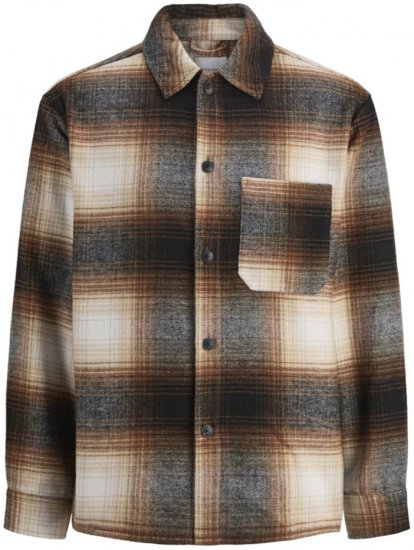 Jack & Jones Zac Long Sleeve Heavy Brush Overshirt Monks Robe - Kauluspaidat - Miesten isot kauluspaidat 2XL – 8XL