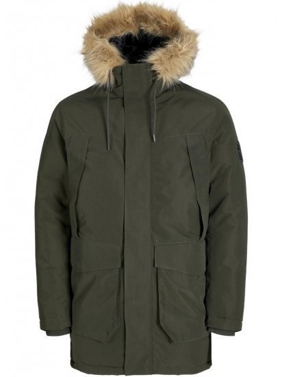 Jack & Jones Camp Faux Fur Parka Rosin - Takit - Miesten Takit, isot koot – 2XL – 12XL
