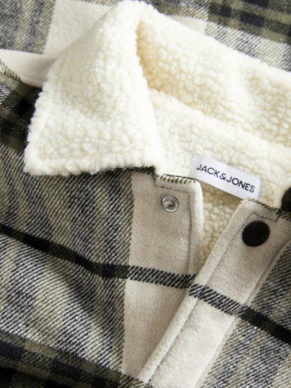 Jack & Jones Zac Teddy Long Sleeve Overshirt Jacket Dusty Olive - Takit - Miesten Takit, isot koot – 2XL – 12XL