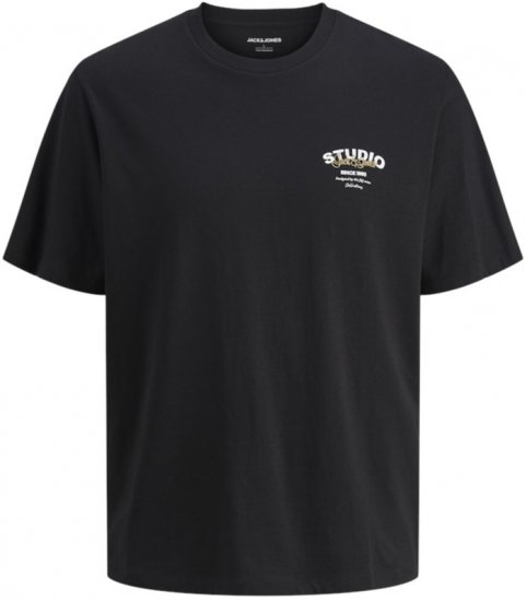 Jack & Jones Yuki Crew Neck T-Shirt Black - T-paidat - Isot T-paidat 2XL – 14XL