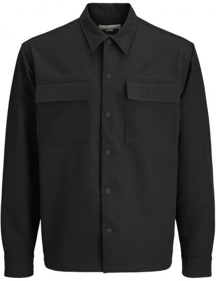 Jack & Jones Point Commute Travel Long Sleeve Shirt Black - Kauluspaidat - Miesten isot kauluspaidat 2XL – 8XL