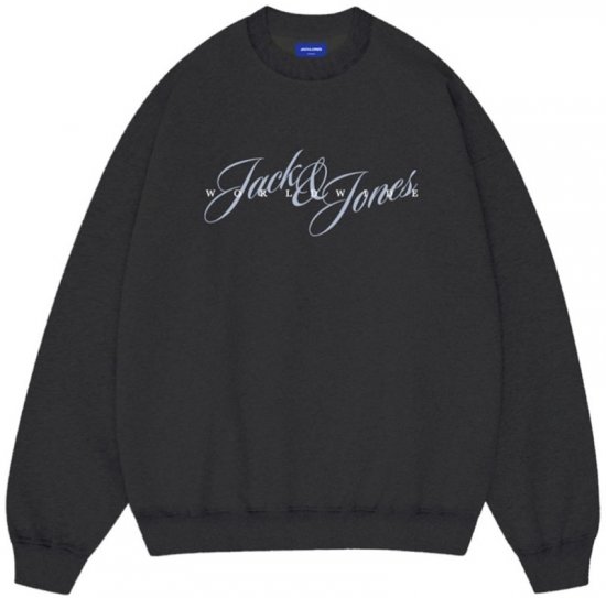 Jack & Jones Wood Crew Neck Sweatshirt Black - Hupparit ja collegepaidat - Miesten hupparit ja collegepaidat isot koot