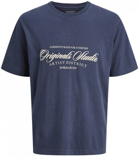 Jack & Jones Wood Wash Crew Neck T-Shirt Ocean Cavern - T-paidat - Isot T-paidat 2XL – 14XL