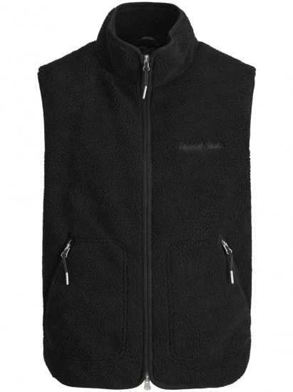 Jack & Jones Norrebro Teddy Gilet Vest Black - Liivit - Ulkoliivit isoissa kooissa