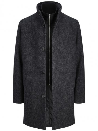 Jack & Jones Keith Standcollar Wool Blend Jacket Charcoal Grey - Takit - Miesten Takit, isot koot – 2XL – 12XL