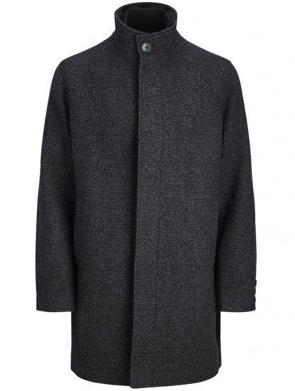 Jack & Jones Keith Standcollar Wool Blend Jacket Charcoal Grey - Takit - Miesten Takit, isot koot – 2XL – 12XL
