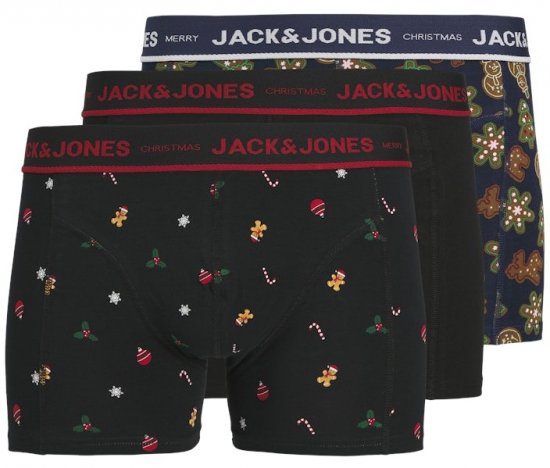 Jack & Jones Gingerbread Trunks 3-Pack Black - Alusvaatteet & uimavaatteet - Miesten Isot alusvaatteet 