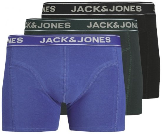 Jack & Jones Black Friday Trunks 3-Pack Blue Black - Alusvaatteet & uimavaatteet - Miesten Isot alusvaatteet 
