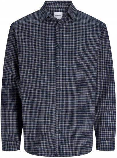 Jack & Jones Carter Check Shirt Navy Blazer - Kauluspaidat - Miesten isot kauluspaidat 2XL – 8XL