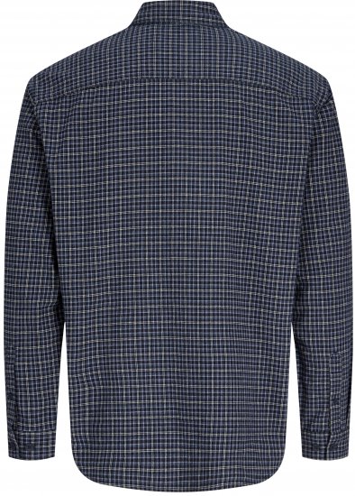 Jack & Jones Carter Check Shirt Navy Blazer - Kauluspaidat - Miesten isot kauluspaidat 2XL – 8XL