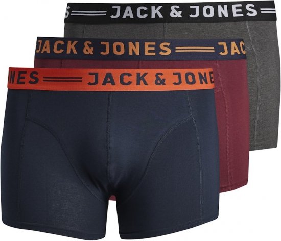 Jack & Jones LICHFIELD Trunks 3-Pack Burgundy - Alusvaatteet & uimavaatteet - Miesten Isot alusvaatteet 