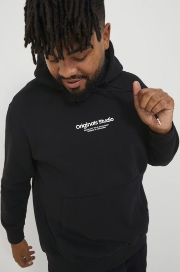 Jack & Jones ESTERBRO Hoodie Black - Hupparit ja collegepaidat - Miesten hupparit ja collegepaidat isot koot