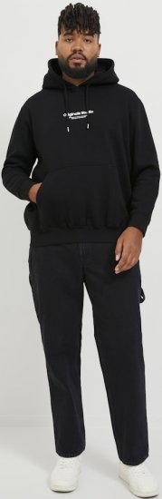 Jack & Jones ESTERBRO Hoodie Black - Hupparit ja collegepaidat - Miesten hupparit ja collegepaidat isot koot