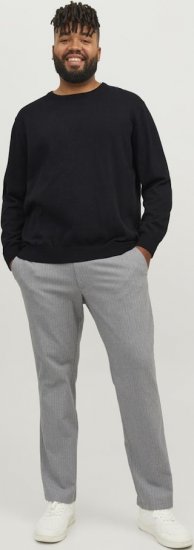 Jack & Jones BASIC Knitted Sweater Black - Hupparit ja collegepaidat - Miesten hupparit ja collegepaidat isot koot